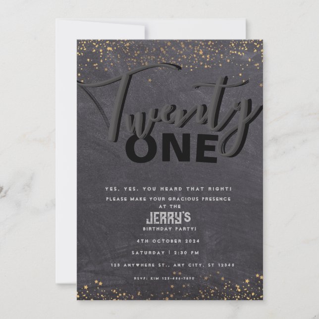 Svart klassisk inbjudan (Framsida)