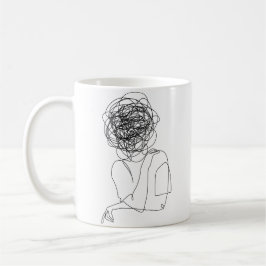 svart klassisk, känslomässig, mänsklig konst kaffemugg