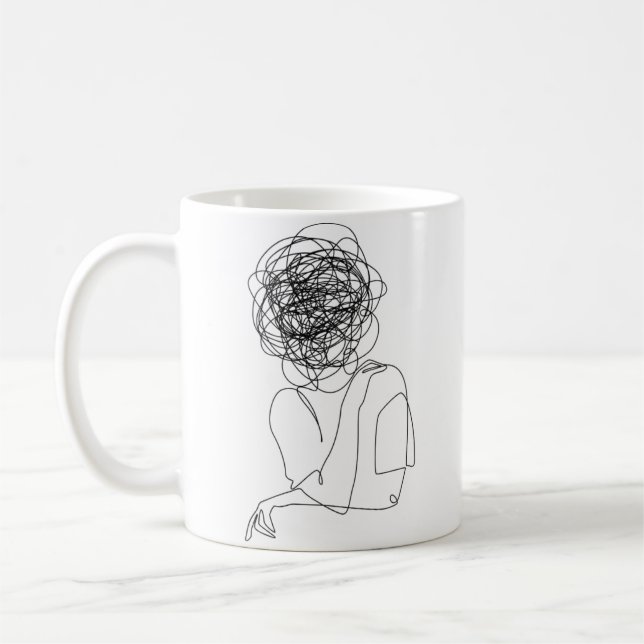svart klassisk, känslomässig, mänsklig konst kaffemugg (Vänster)