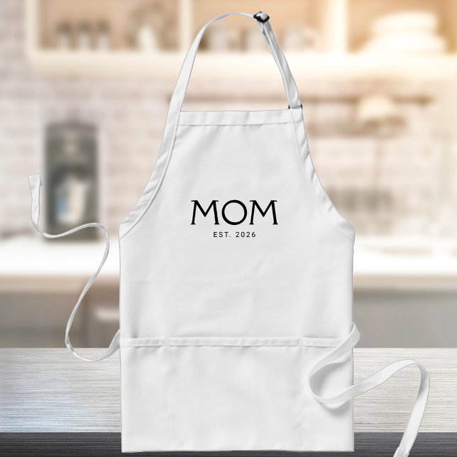 Svart Klassisk Typografi Estalperad Mamma Förkläde (Skapare uppladdad)