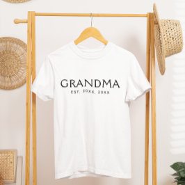 Svart Klassisk Typografi Etablerad Mormor T Shirt