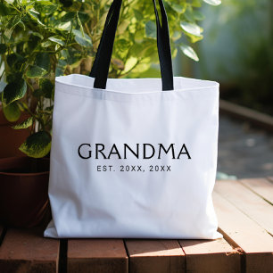 Svart Klassisk Typografi Etablerad Mormor Tygkasse