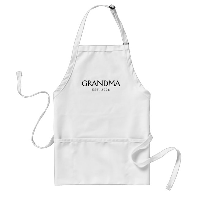 Svart Klassisk Typografi Mormor Establierad Förkläde (Framsidan)