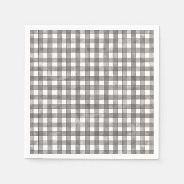 Svart klassiskt Gingham Pappersservett (Framsidan)