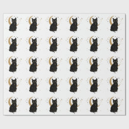 Svart klistermärke för katt presentpapper