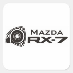 Svart klistermärkear Mazda RX-7 för roterande Fyrkantigt Klistermärke