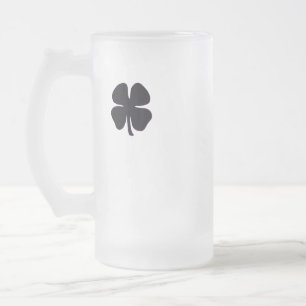 Svart Klöver-frostat glas mugg
