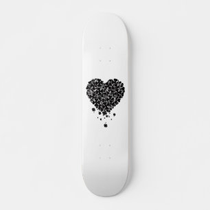 Svart Klöverhjärta Mini Skateboard Bräda 18,5 Cm