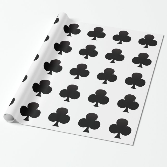 Svart klubb - kostym av dobblerikort presentpapper (Utrullad)