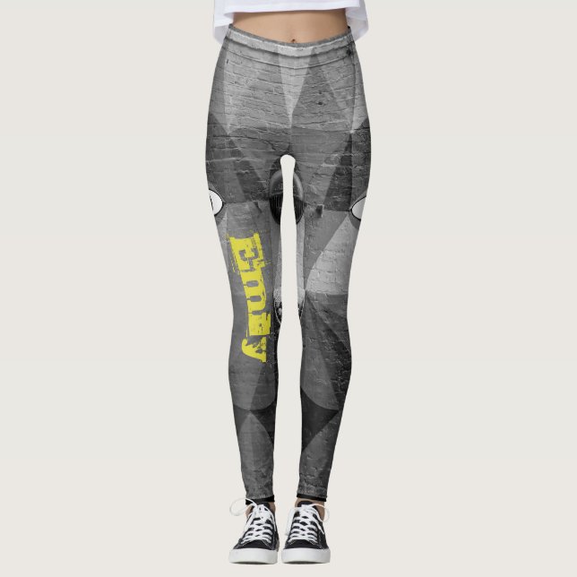 Svart klump med eget namn leggings (Framsida)