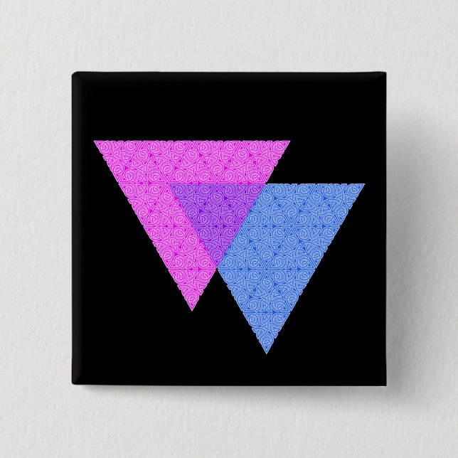 Svart knapp för Bi Knot Symbol Square (Framsida)