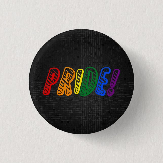 Svart knapp för pride av hbt-regnbåge (Framsida)