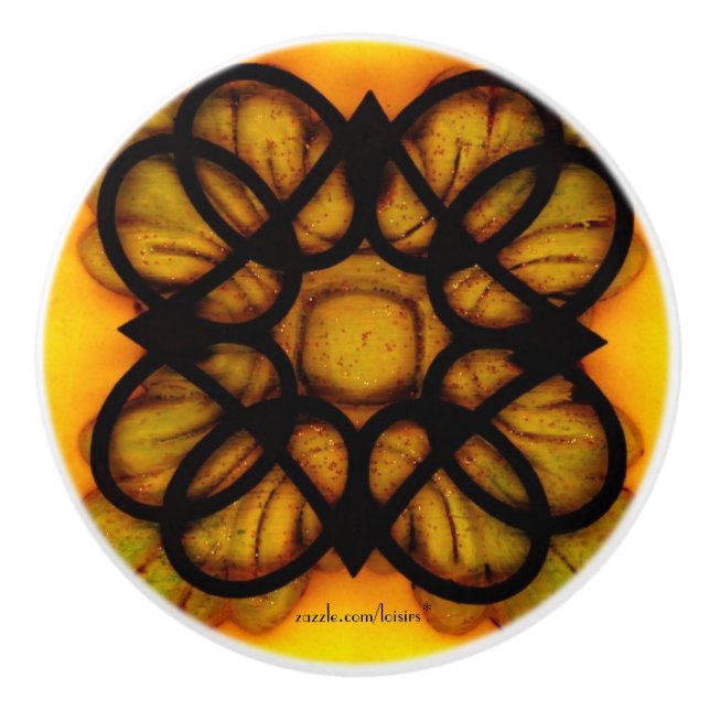 Svart knopp keramisk dragning (Framsidan)