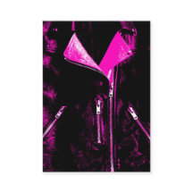 Svart knubbig av läder Jacka Rosa affärskort