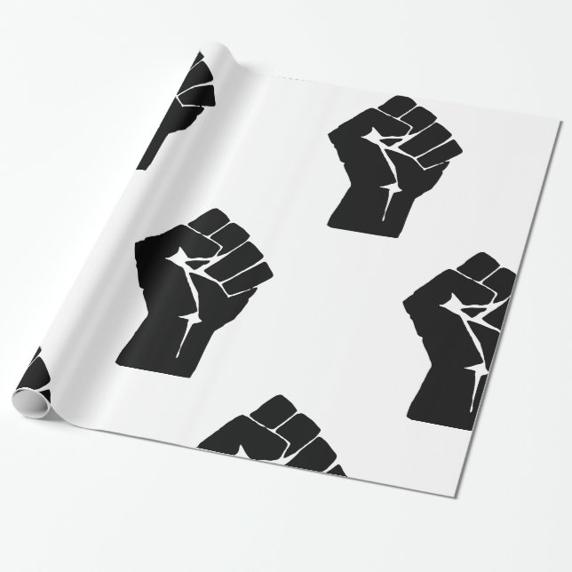 Svart knytnäve upplyft - Motståndsprotest Presentpapper (Utrullad)