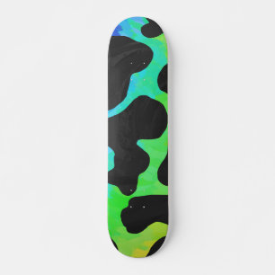 Svart ko och regnbågshandlingar mini skateboard bräda 18,7 cm