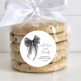 Svart Kokett Pilspets Bröllopsfest Tack Runt Klistermärke