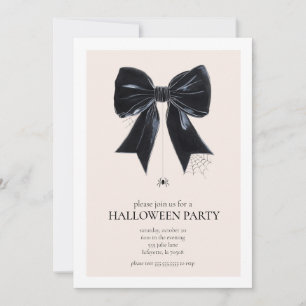 Svart kokettebu Halloween fest-inbjudan Inbjudningar