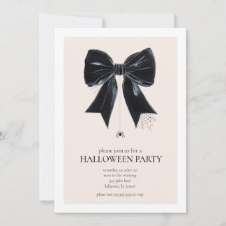 Svart kokettebu Halloween fest-inbjudan Inbjudningar