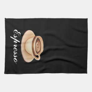 Svart kökshandduk för espresso