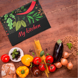 Svart kökshanddukar i mönster namn