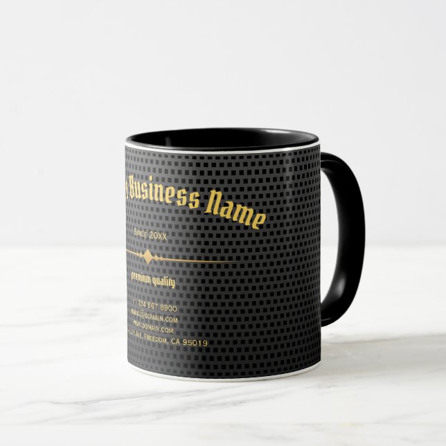 Svart koldioxid-Eleganten i Guld är en klar unik Mugg (Framsida höger)