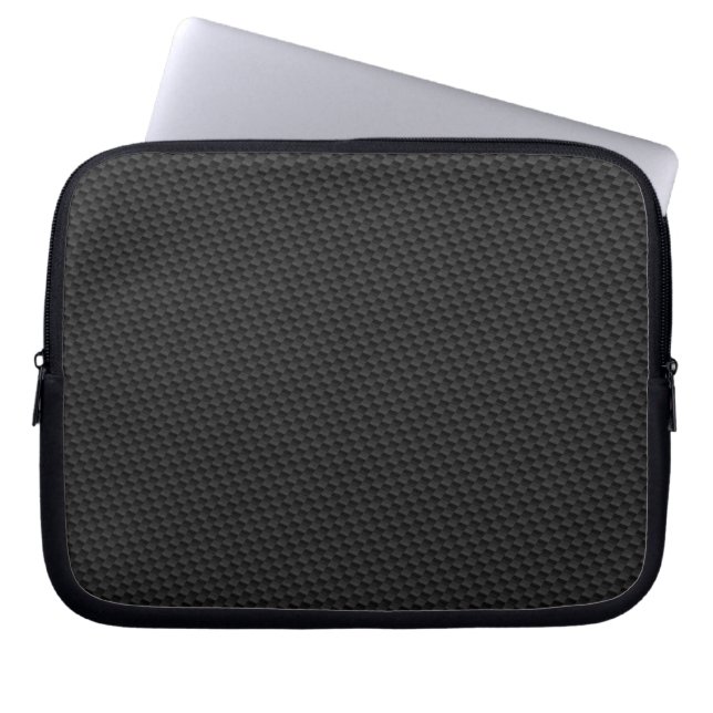 Svart kolfiber laptop sleeve (Framsidan)