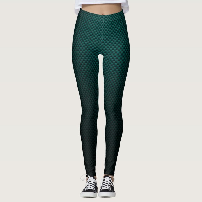 Svart kolfiber, mönstrad leggings (Framsida)
