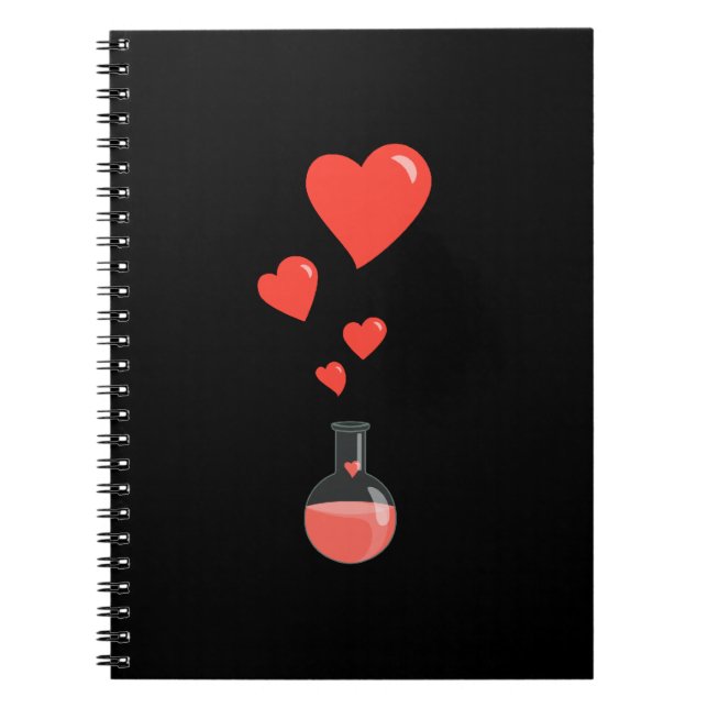 Svart kolv av hjärtans hjärtans dag Geek Anteckningsbok (Framsidan)