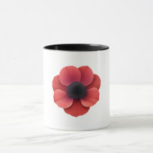 Svart Kombi Mugg - Anemon Blomma
