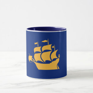 Svart kombinationsmugg med flaggan för Québec City Mugg