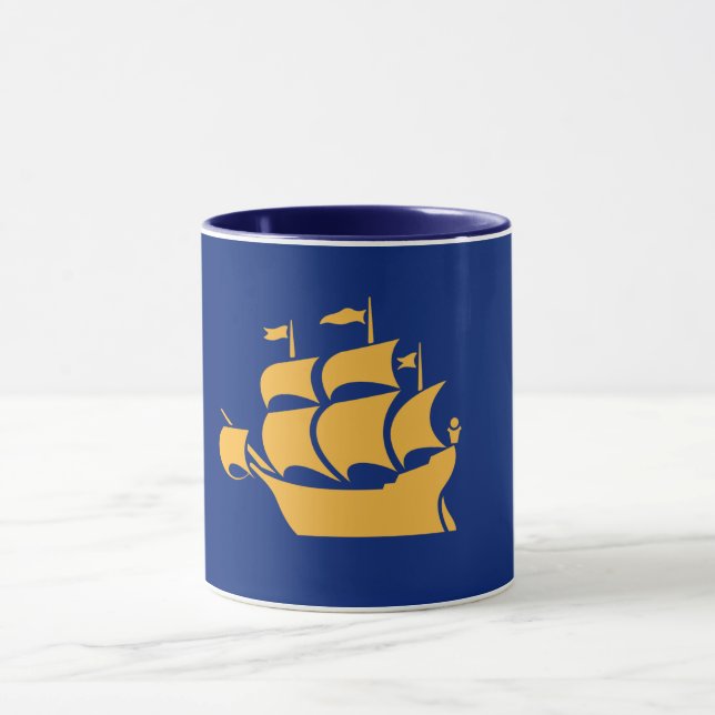 Svart kombinationsmugg med flaggan för Québec City Mugg (Center)