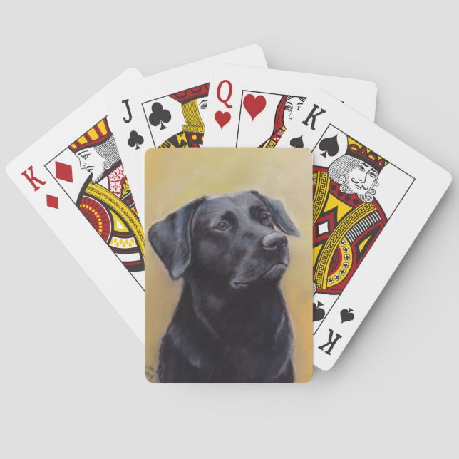 Svart konst för hund för Labrador Retriever som Casinokort (Baksidan)