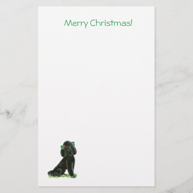 Svart konsthantverk i Pudel Brevpapper (Framsida)