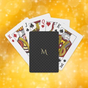 Svart kontrollerad Guld Monogrammed Modern Snyggt Spel Kort