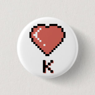 Svart kontur av Heart Kung Knapp