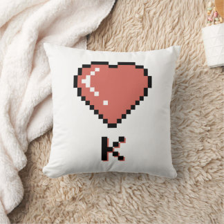 Svart kontur av Heart Kung Kudde
