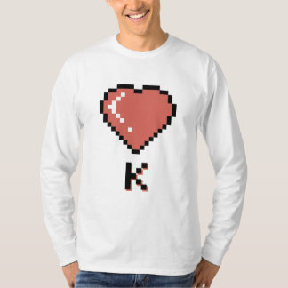 Svart kontur av Heart Kung T Shirt