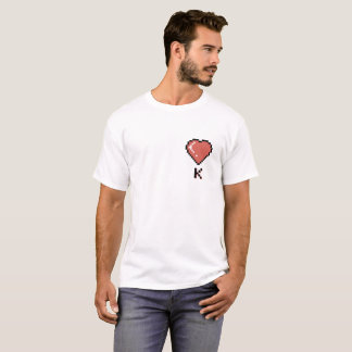 Svart kontur av Heart Kung T Shirt