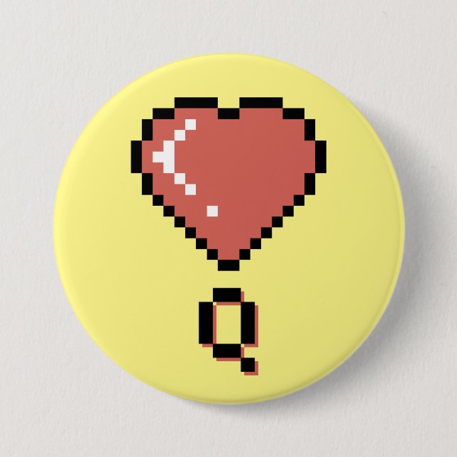 Svart kontur av hjärtdrottning knapp (Framsida)