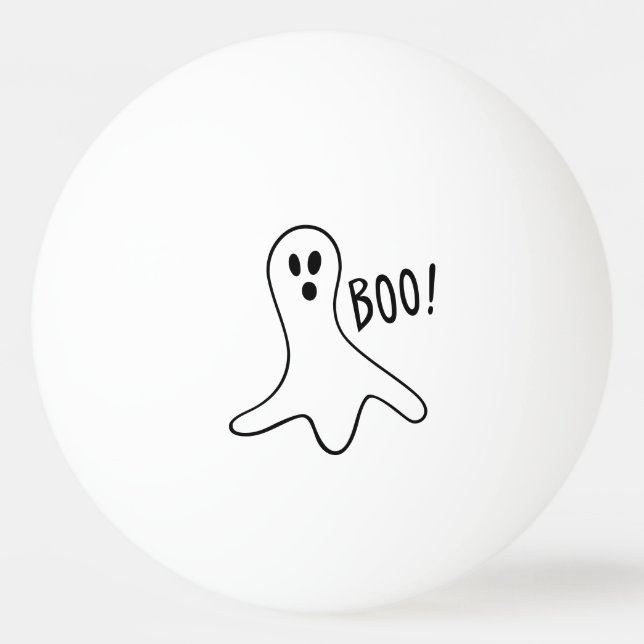 Svart kontur för Ghost Say Boo på Pingisboll (Framsidan)