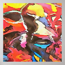 Svart konturkontur för awkward Cow-Abstrakt