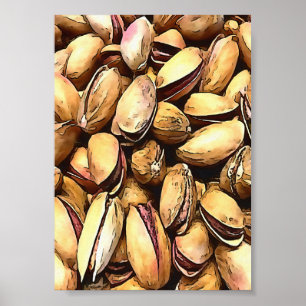 Svart konturkontur för Pistachio Nöt Poster