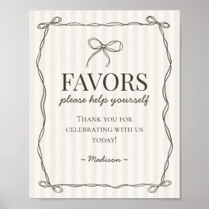 Svart kopia Bow Beige-favoritsignatur Poster