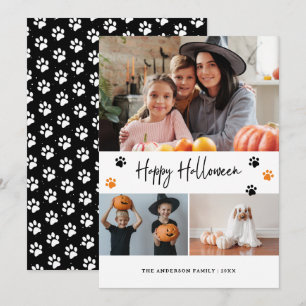 Svart kopia Skriv ut Pet Photo Happy halloween Car Julkort