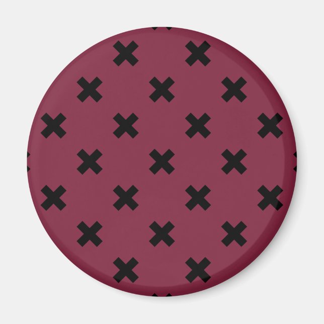 Svart kor-stygn på mullbär magnet (Framsidan)