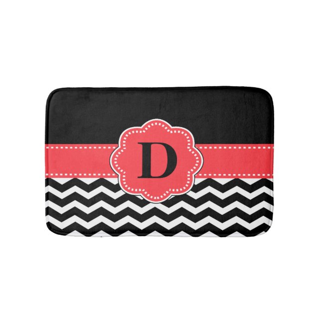 Svart korallsparrematta badrumsmatta (Framsidan)