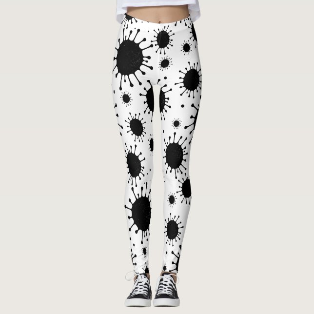svart koronavirus leggings (Framsida)