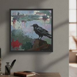 Svart Korp Konst – Dyster Gotisk Kråk Natur Canvastryck