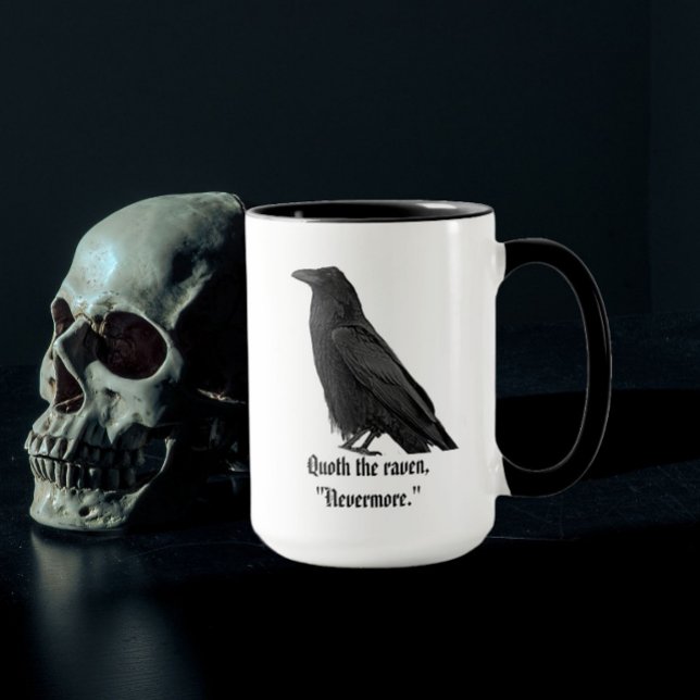 Svart Korp Med Poe-citat Mugg (In Situ)